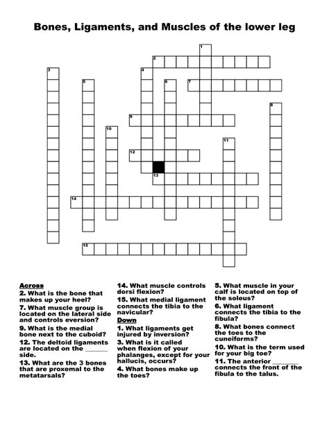 The Crossword Solver finds answers to classic crosswords and cryptic crossword puzzles. . Ankle bone crossword